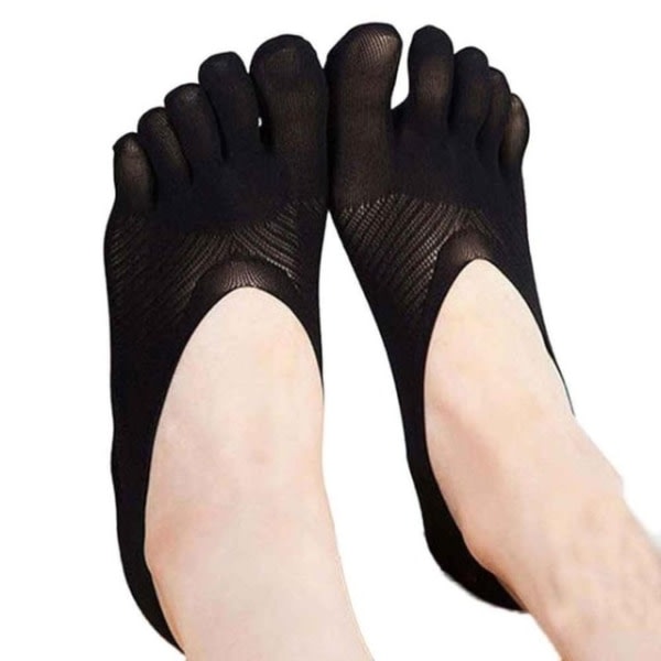 5-pack osynliga tåstrumpor / fingerstrumpor kvinnor - Svart