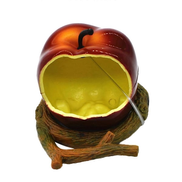 Fågelmatare för bur, spillfri hängande matbehållare, plastlåda med sittpinne Apple