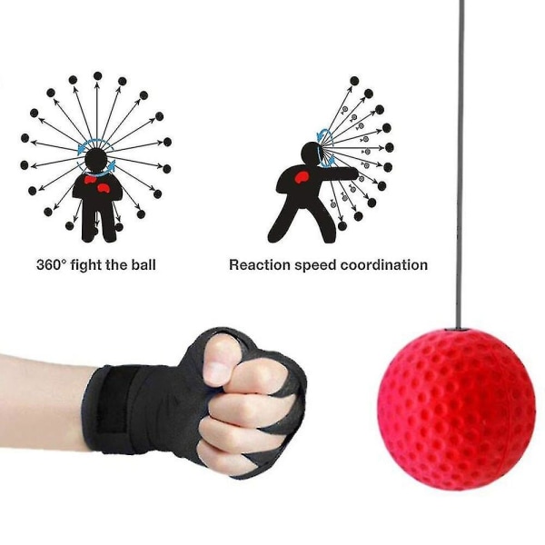 Boksereaksjonsballer Refleksballhodebånd Kjempehastighetstrening Punchball Muay Tai Mma Sanda Boxer Heve reaksjonskraft