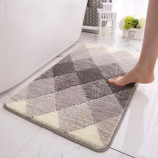 Baderomsmatte Sklisikker Absorberende Dusj Baderomsteppe Flocking Red 50*80cm