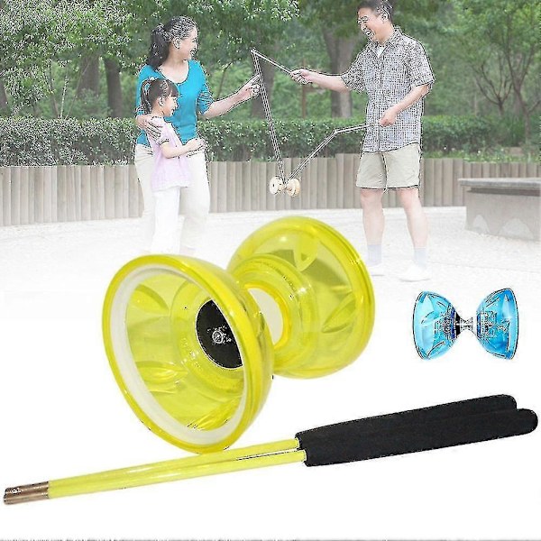Professionell Diabolo Set Leksak Hög Hastighet Mjuk Jonglering Med Rep Hobbyer Barn Klassisk Handlek Present Green