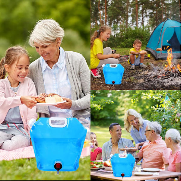 Vattenbehållare med kran hopfällbar vattenbehållare vattenförvaring vattenbärare campingvattenpåse med kran för vandring klättring fiske resor picknick