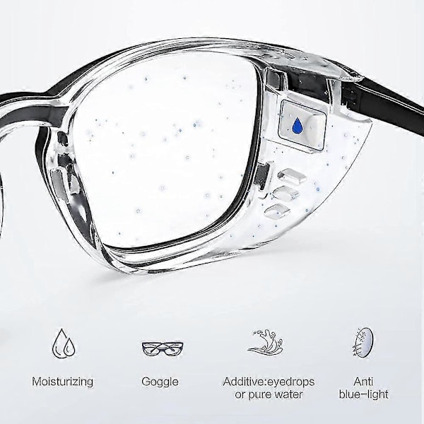Fugtkammerbriller Anti Tørre Øjne Mænd Kvinder Anti Pollen Blåt Lys Blokerende Briller Gafas Para Ojo Seco BJL YMU C3 Gray