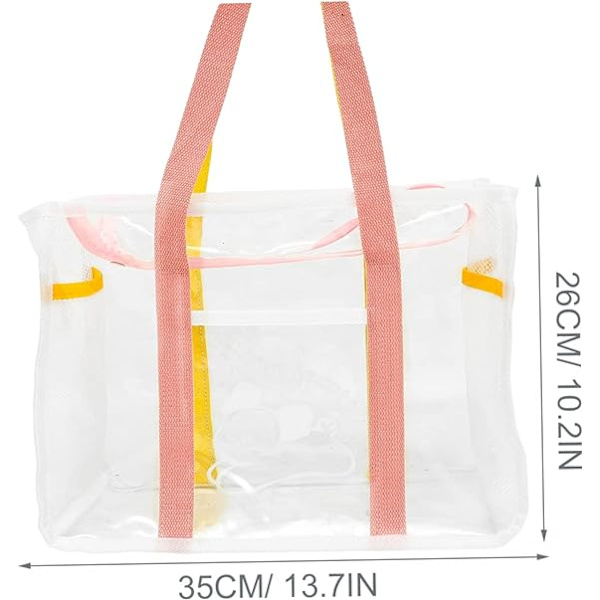 Håndtaske Plastik Tote Taske Skuldertaske til Rejse Tote Taske Strand Stor Strand Tote Strandtaske Lille Plastik Strandtaske Sommer Single Pink