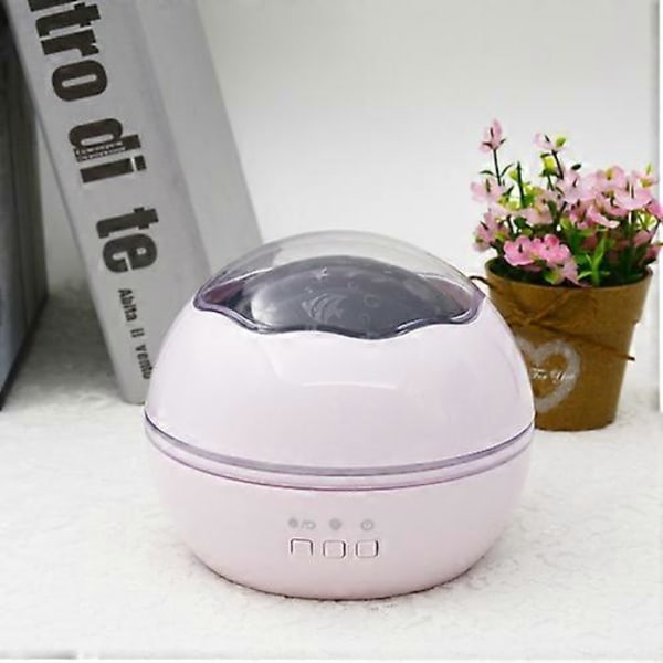 Lille Kugle USB Roterende Stjernehimmel Ocean Projektor Natlampe Pink