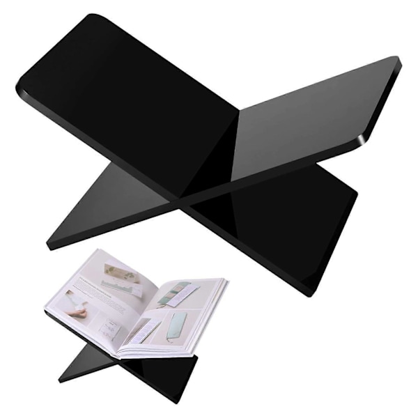 2-pack Akryl Bokstöd X-format Design Klar Stil Tjockare Läsning Bokhylla Bokdisplay Stativ Transparent S
