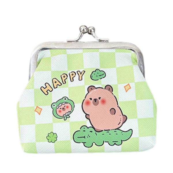 Liten Förvaringsväska Tecknad Capybara Myntväska med Kysslås PU Läder Plånbok Växelväska för Flicka 04style