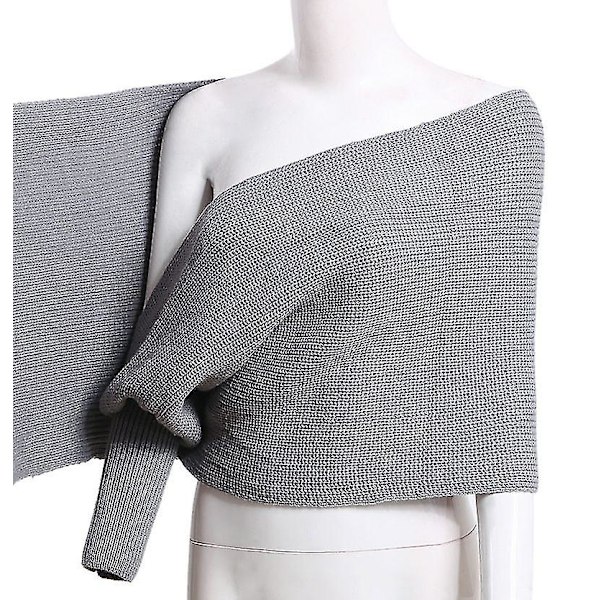 Dame Strikket Trøje Toppe Sjal Med Ærme Wrap Vinter Varmt Sjal Sjal LIGHT GREY