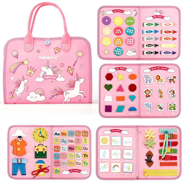 Travel Busy Board Montessori Leke for Småbarn 1 2 3 4 År Gamle Baby Sensoriske Lekebrett Sensoriske Leke for Babyer Førskoleutdannings Læringsleker