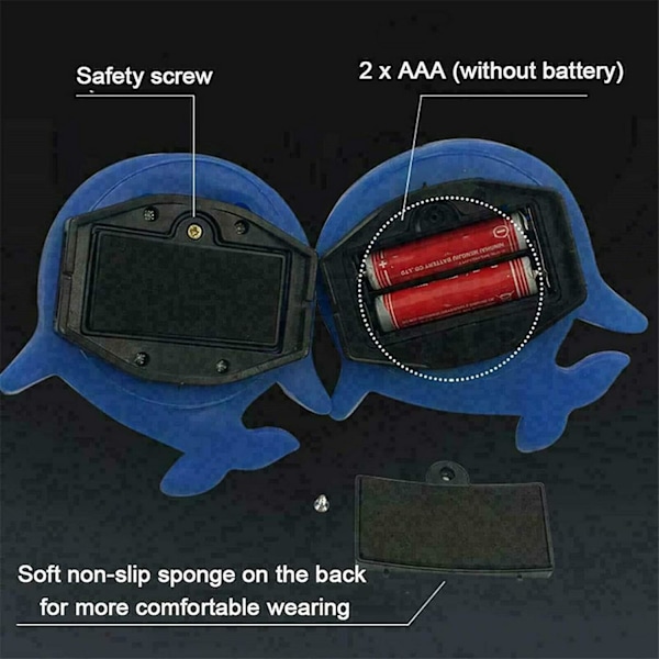 Forlygte, Dyreformet LED-hovedlampe, Tegneserie Dyrehovedlampe 2-tilstande, Hovedlygte til børn og voksne Dolphin