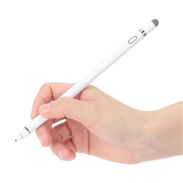 2-i-1 Universal Stylus Penna för IOS/Android - Aktiv Kapacitiv Touch Penna i Vit