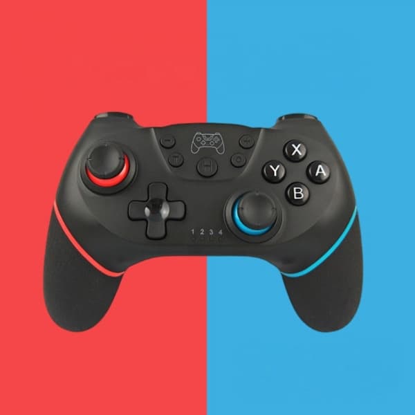 Switch Controller til Nintendo Switch, Switch Pro Controller til trådløs Switch fjernbetjening med dobbelt vibration, gyroakse (rød+blå)
