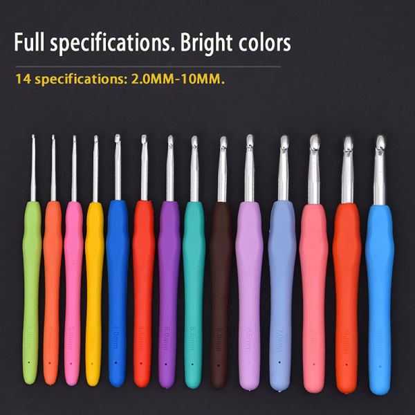 Multifarver hæklenåle Garnstrikning s 2-8mm Tilfældige farver Tilfældige farver 2,0MM 2.0MM
