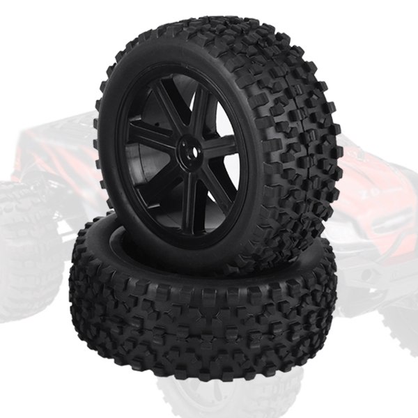 4 stk 1/10 RC Truck Gummidekk Hjul Dekk for ZD Racing Buggy Crawler Bil Svart