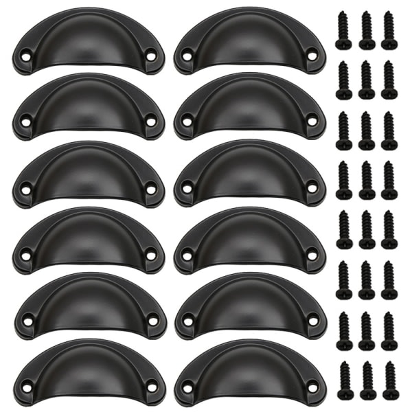 12pcs Kitchen Cabinet Handles Cabinet Handles, Cabinet Knobs, Cabinet Handles, Black Bent Iron Kitchen Cabinet Handles Sunmostar