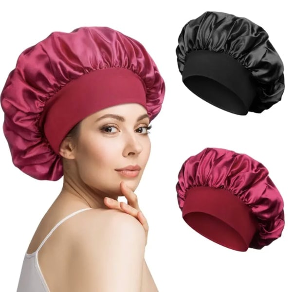 Satiini Unihattu - Pehmeä ja Luksusmukava Hiusten Suojaamiseen red