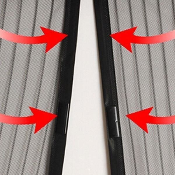 Insektnet dør 220*100 cm Magnetisk Myggenet Sort（1PC)