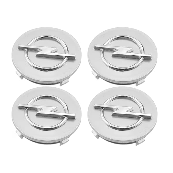 4-pak - Opel Navkapsler / Fælgemblemer - B 83 64mm - Sølv 83 64mm - Silver