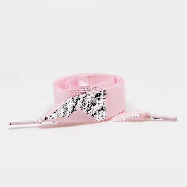 Silkkisatiininauhat, litteät nauhat saappaisiin Pink 80cm