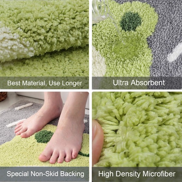 Söpö suihkumatto, ylellinen shag-matto, erittäin imukykyinen ja liukumaton, konepestävä, sopii kylpyammeeseen, suihkuun ja kylpyhuoneeseen, 18\" x 26\", Pikku sammakko·