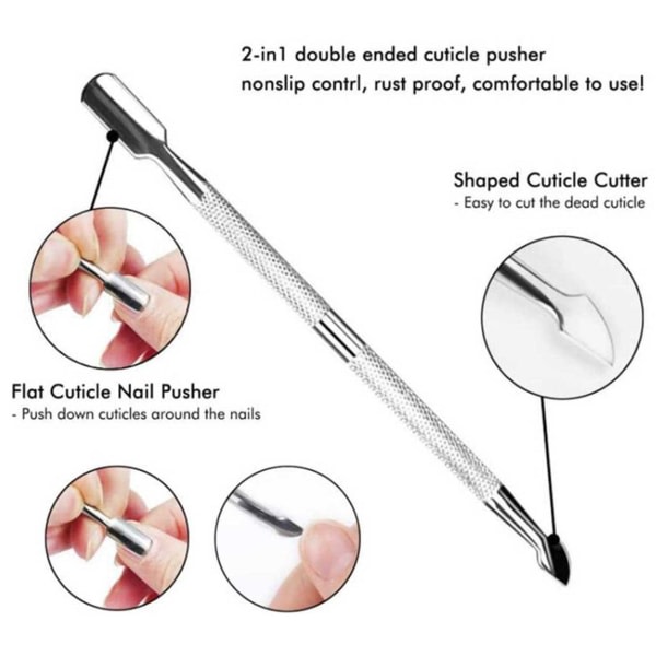 Cuticle kit - Cuticle saks og Cuticle pusher sølv