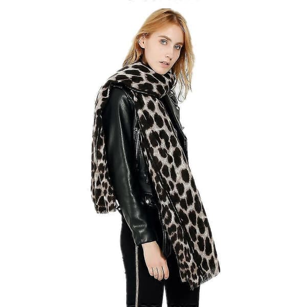 Leopardtrykket Pashmina Skjerf Sjal og Wrap Vinter Varm Cheetah Langt Stort Skjerf for Kvinner