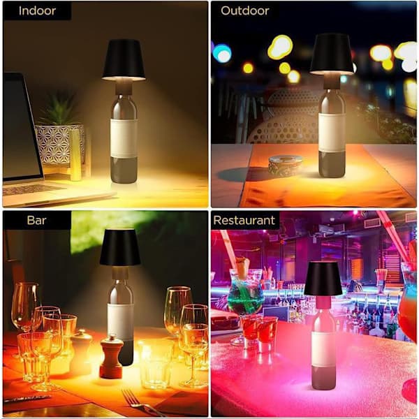 Langaton pullolamppu, RGB LED -pullolamppu_xx Musta Black