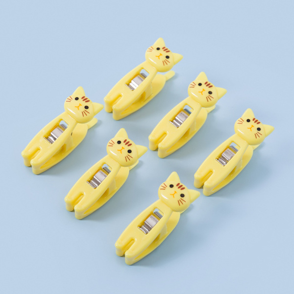Katt Chips Klips, binders, Chips pose oppbevaringsklips, Plast Chips pose gul yellow