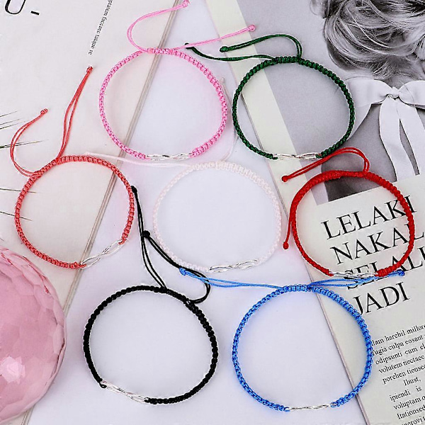 2x Figur 8 for Infinity Kærligheds Matchende Armbånd Justerbart Flettet Reb til Par