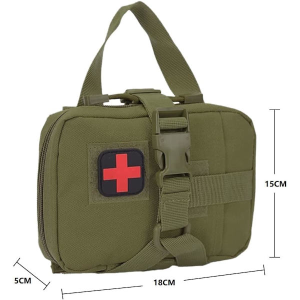 Första hjälpen-kit, taktisk överlevnadsutrustning, Utility Pouch Tactical Medical Pouches, Rip Away Tactical Medical Bag för hemmet Green