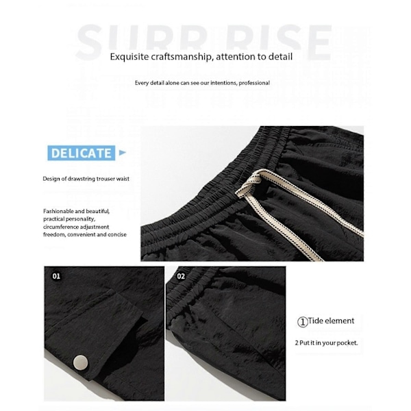 2024 nye store cargo shorts herre sommer tynde trendy løse sports fritidsbukser apricot M