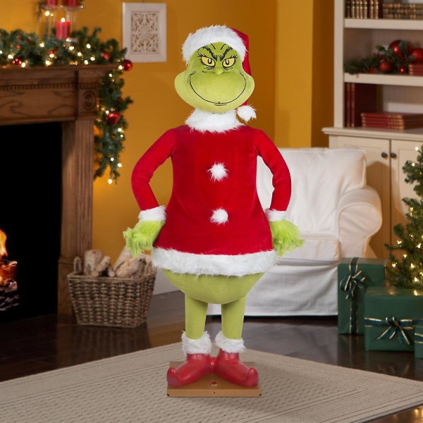 Christmas Grinch pehmonukke pehmolelu, täytetty lasten joululahjaksi kodin sisustamiseen