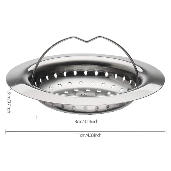 2-pack Diskhonfilter i rostfritt stål, Diskhonsskopa med lyftgrepp, Kantdiameter 11 cm (110 mm)