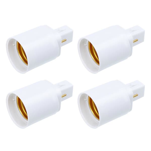 4 stk. Professionel G24D til E27 2-benet lysfatningsadapter lampeholder