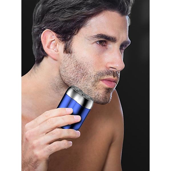 100% Ny, Mini-Barbermaskine Bærbar Elektrisk Barbermaskine til Mænd USB Genopladelig Barbermaskine Hjem Rejse Grey