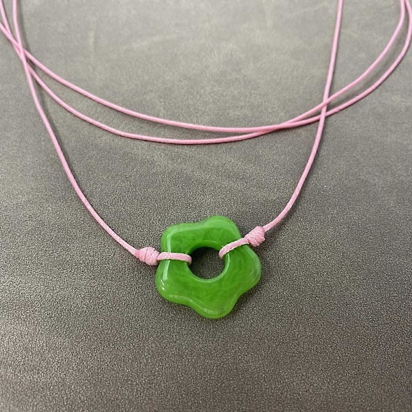 Tyylikäs solmittu kukka riipus kaulakoru ontto kukka riipus choker tytöille