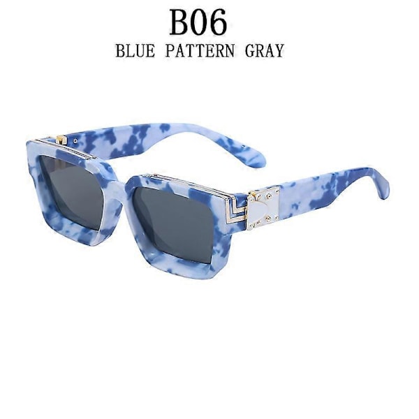 Millionær Solbriller Til VoksneVintage Firkantede Modebriller Luksus Retro Solbriller Voksen Trending Punk Gafas De Sol Lentes B06
