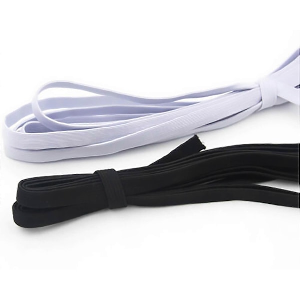 10 meter Syresår Elastiska Band Skrädderi Midjeband Platta Snören Sybehör 3~14mm black 10mm