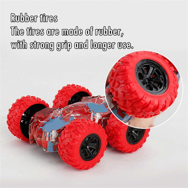 Leksaker för pojkar - Dubbelsidig Stunt Graffiti Bil Off Road Modellbil Fordon Barnleksak Present Red