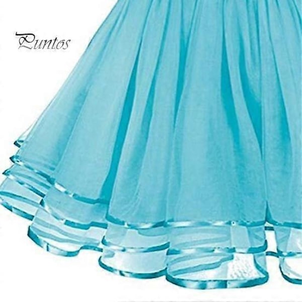 Mesh Tyllkjol med Elastisk Midja Enfärgad Trelagers Prinsesskjol Cosplay Bröllop Fester Knälång Kjol red