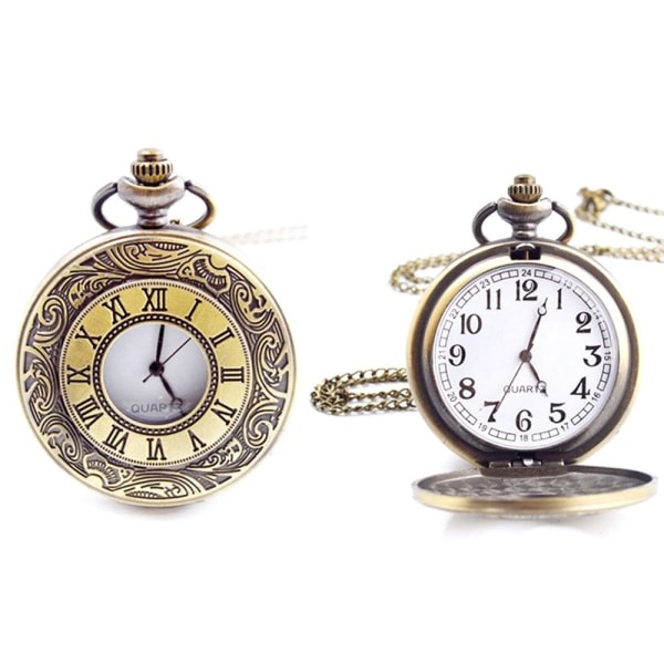 Steampunk vintage stil kvarts lommeur med kæde