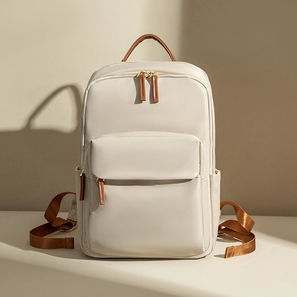 Vattentät Ryggsäck för Laptop, Anti-Stöld, Affärsryggsäck med Praktiskt Framficka Apricot With Brown