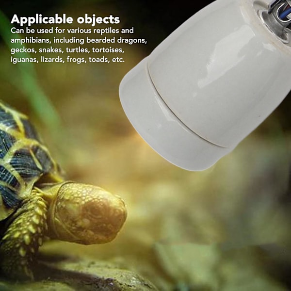 Reptil Keramik Varmelampe Holder E27 400w Drejelig Keramik Opvarmnings Pære Base Med Afbryder-dwdz EU Plug