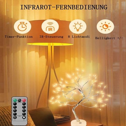 LED lystræ, 108 LED dekorative lysgrene 8 tilstande LED træ dæmpbar LED