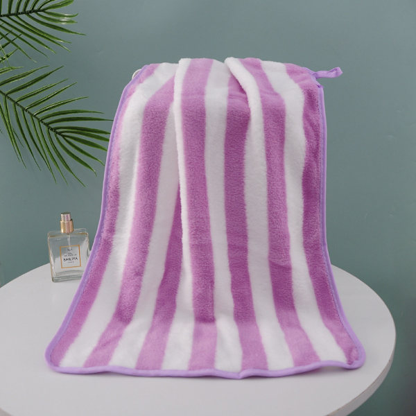 Randig strandhandduk, mjukt snabbtorkande badlakan (5 stycken) (grön + rosa + himmelsblå + brun + lila)
