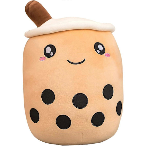 Plush Boblete Plush Boba Melkete Plushie Pute Søt Stuffet Plush Leke Gave til Barn (Brun, 35cm/13.7inch)