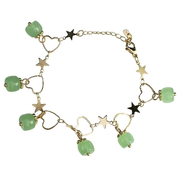 Hetian Jade Armband för Kvinnor Trendig Stjärna Hjärta Tassel Charm B Style ONESIZE Style ONESIZE