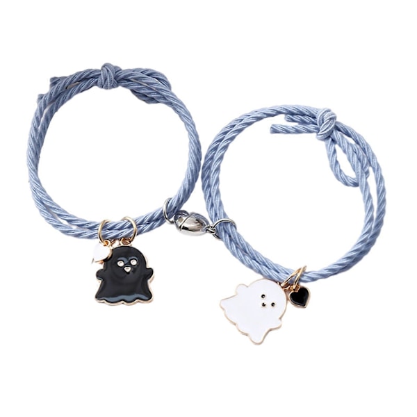 2 kpl Elastista Narua Rakkaus Sydän Magneetilla Imuva Ranneke Halloween Haamu Ripus Halloween Haamu Ripus Pari Ranneke Miehet Naiset Korut Lahja Qinghai Blue