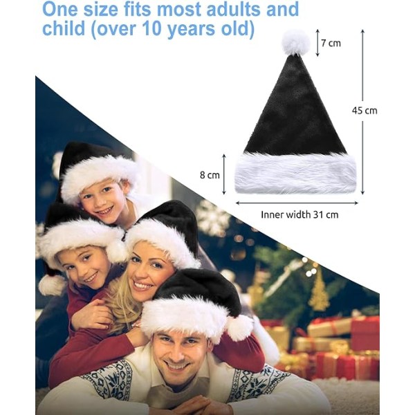 Jouluhattu Joulupukin hattu aikuisille, Deluxe aikuisten joulupukin hattu joulujuhliin, Joulupukin puku