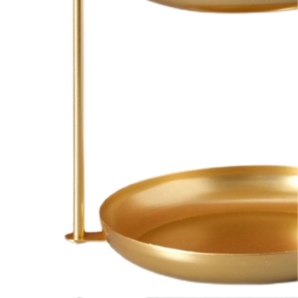 2-lags jern frukt serveringsbrett vanntett flerlags oppbevaringsfat for kaffebord fest Gold